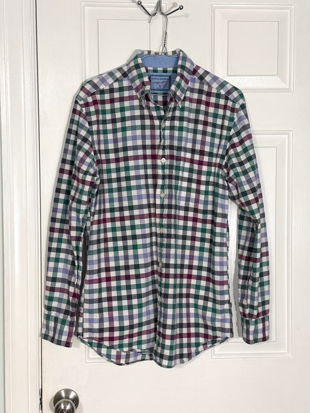 Saddlebred Men’s Checkered Multicolor Long Sleeve Button Down Small